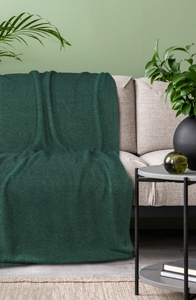 Blanket 150 x 200 Microfiber Boucle Bukla C.Green
