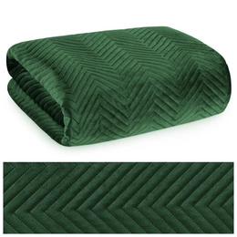 Sofia C. 170 x 210 Decorative Velour Bedspread. Herb