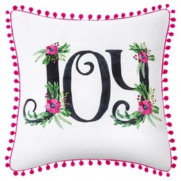 45 x 45 Decorative Joy White pillowcase
