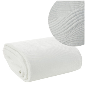 Bedspread 170 x 210 Quilted Velvet pattern Ria5 White