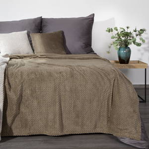 Blanket 150 x 200 Microfiber Design Cindy3 Dark Beige