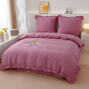 Bedding set 160 x 200 3 pieces Cotton with Ruffle Lynda 05