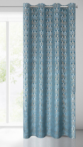 Ready-made Curtain 140 x 250 Laura Drawstring Blue+Gold