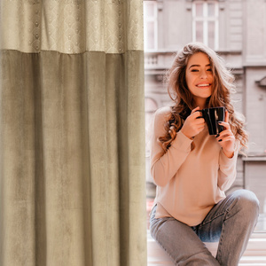 Curtain 140 x 250 Decorative Drawstring Agnes Beige