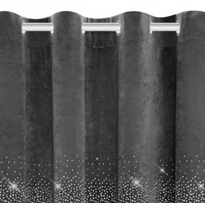 Curtain 140 x 250 Decorative Velour Shiny Graphite
