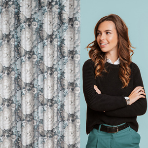 Curtain 140 x 270 Decorative Lucia Cream+Blue