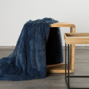 Blanket 70 x 160 Double-sided Fur Tifany1 Navy Blue