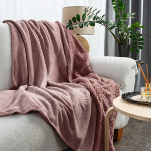 Blanket 200 x 220 Microfiber Reversible Tedy Pink