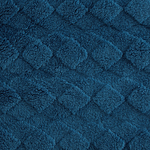Blanket 200 x 220 Stamped Plush Nancy Navy Blue