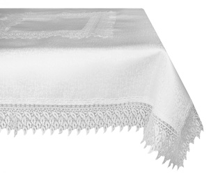 Guipure Tablecloth 144_White 140x300