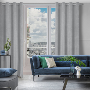 Velvet Eliza Curtain 140 x 250 Sash Grey