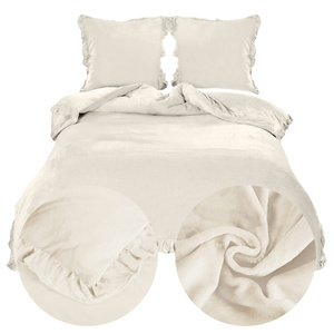 Bedding 160 x 200 3 pcs Microfiber Ruffle Erva 2814