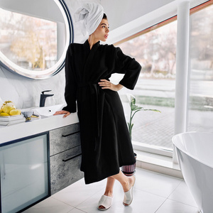 Gofer Unisex Cotton Bathrobe Vizzy S 04 Black