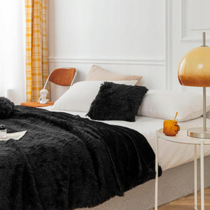 Blanket 150 x 200 Yeti Italian Fur Blanket Black
