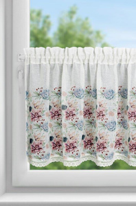 Curtain 60 x 150 Decorative Ready Dora White+Pink