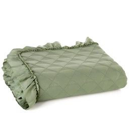 Quilt 200 x 220 Pleated Ruffle Vanesa Light Green