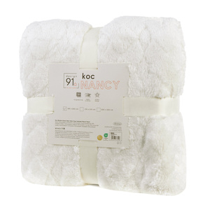 Blanket 70 x 160 Stamped Plush Nancy Cream