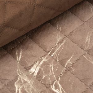Quilted Velvet Bedspread 200 x 220 Luiz6 C.Beige+Gold