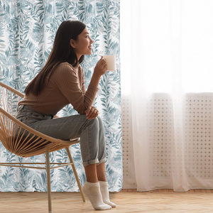 Curtain 140 x 250 Decorative Hariet Sky+Cream