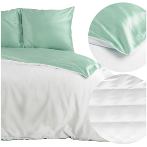 Bedding 180 x 200 3pc Satin Nova3 White + Mint
