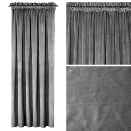 Curtain 135 x 270 Decorative Velvet Rosa Steel