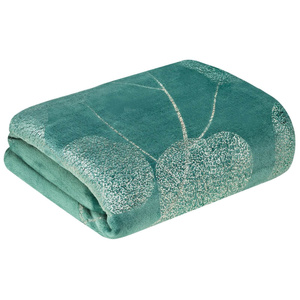 BLANKET 150 X 200 MICROFIBER GINKO2 TURQUOISE