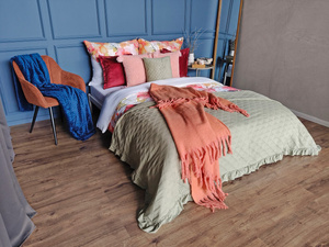 Mohair Blanket 130 x 170 with Fringes Mohair 9 Brick