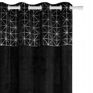 Curtain 140 x 250 Decorative Velvet Glossy Black
