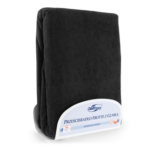 Terry sheet with elastic 002_D Black 80x140