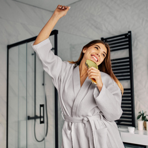 Gofer Unisex Cotton Bathrobe Vizzy L 03 Gray