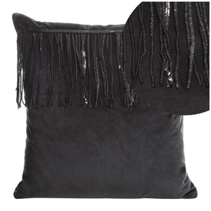 45 x 45 Decorative Velvet Pillowcase Jasper Black