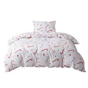 Bedding 140 x 200 2pc Cotton Satin Candycanes