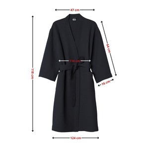 Gofer Unisex Cotton Robe Vizzy M 04 Black
