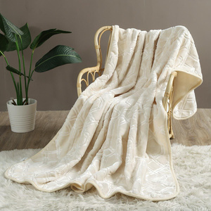 Blanket 160 x 200 Acrylic Stamped Vito Cream