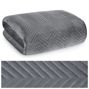 170 x 210 Decorative Velour Bedspread Sofia Graphite
