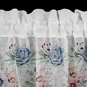 Curtain 60 x 150 Decorative Ready Dora White+Pink