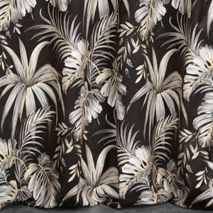 Curtain 140 x 250 Decorative Velvet Magi Black+Beige