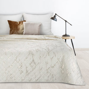 Quilted Velvet Bedspread 170 x 210 Luiz6 Cream+Gold