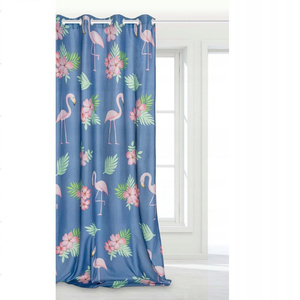 Curtain 140 x 250 Decorative Flamingos Blue