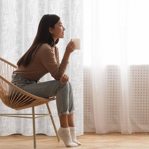 Curtain 140 x 270 Decorative Tape Liren White