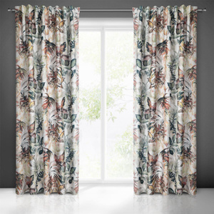 Curtain 135 x 270 Decorative Tape Lily White + Steel