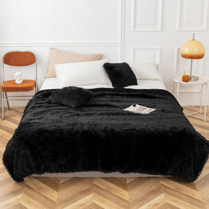 70 x 150 Furry Yeti Blanket Black