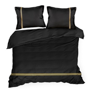 Bedding 160 x 200 Embroidered Embroidery4/St/ Black + Gold