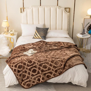 Blanket 160 x 200 Acrylic Stamped Vito Brown