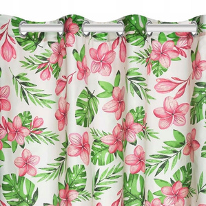 Curtain 140 x 250 Decorative Monstera White