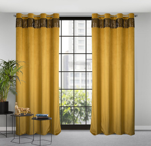 Velvet Jasper Curtain 140 x 250 Honey Spun