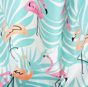 Curtain 140 x 250 Decorative Flamingos Mint