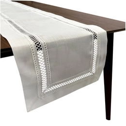 Stain-resistant Table Runner 35 x 110 with Lace Nela 549