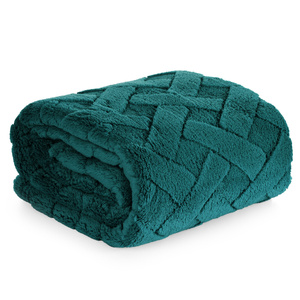 70 x 160 Plush Blanket Herringbone Caro C. Green