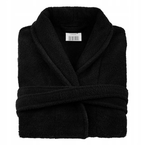Hotel Bathrobe Cotton Terry Unisex S/M Black